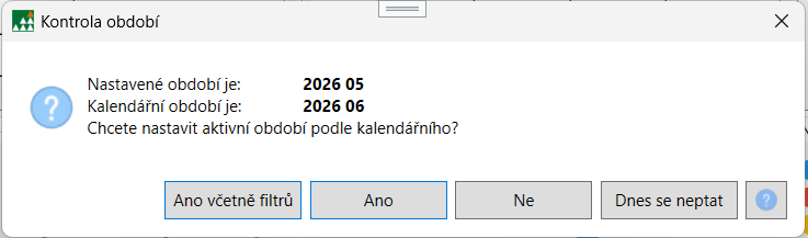 Upozornění na změnu období